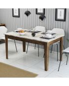 Milan 515 Esstisch Nussbaum/weiß - |145x75x88 cm