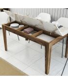 Milan 515 Esstisch Nussbaum/weiß - |145x75x88 cm