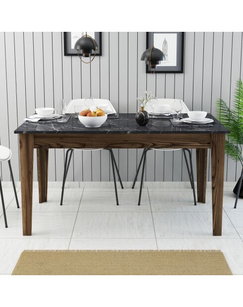 Milan 518 Esstisch Nussbaum/Schwarz - |145x75x88 cm