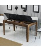 Milan 518 Esstisch Nussbaum/Schwarz - |145x75x88 cm