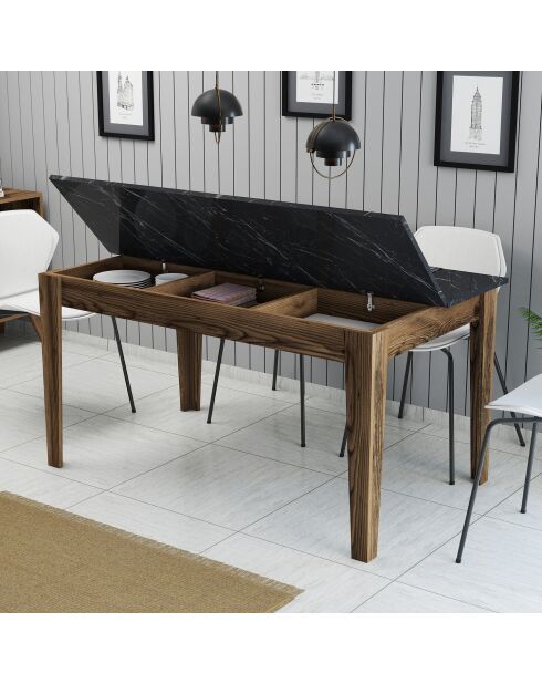 Milan 518 Esstisch Nussbaum/Schwarz - |145x75x88 cm