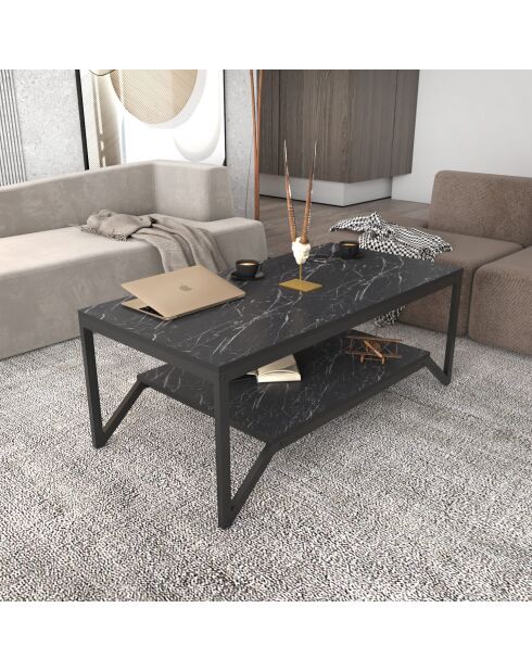 Mesita Flora negra - 120x60x45,8 cm