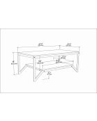 Mesita Flora negra - 120x60x45,8 cm