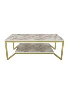 Mesita Flora dorada/blanca - 120x60x45,8 cm