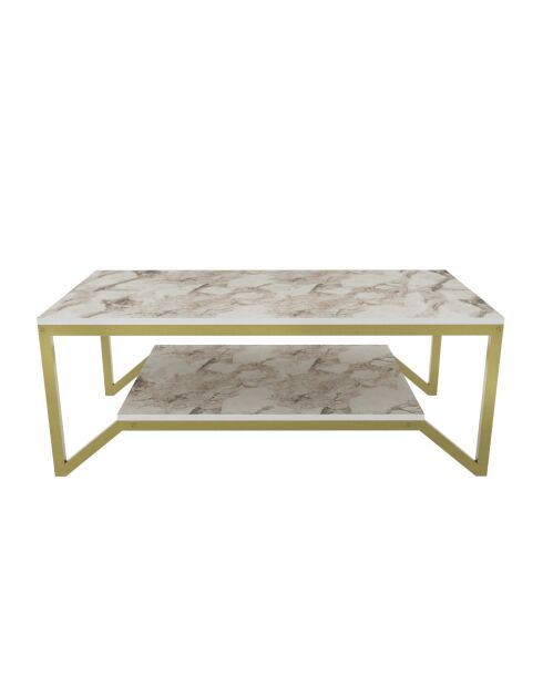 Mesita Flora dorada/blanca - 120x60x45,8 cm