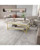 Mesita Flora dorada/blanca - 120x60x45,8 cm