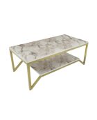 Mesita Flora dorada/blanca - 120x60x45,8 cm