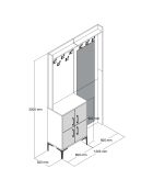 Support d'entrée Berlin BC noyer/noir - 120x200x35 cm