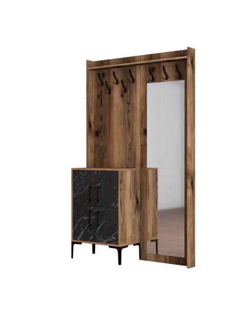 Support d'entrée Berlin BC noyer/noir - 120x200x35 cm