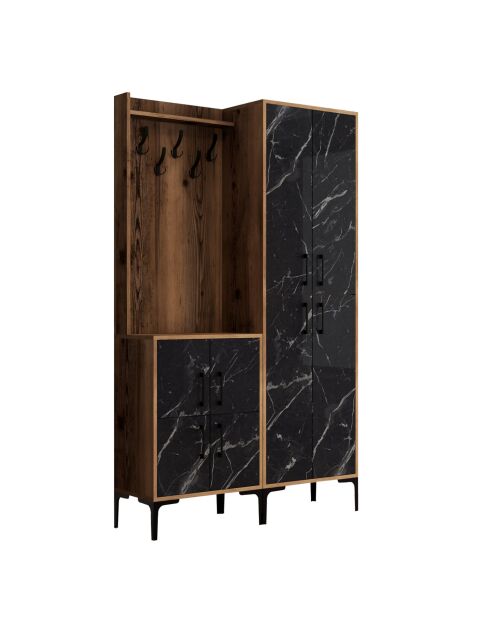 Support d'entrée Berlin BA noyer/noir - 120x200x35 cm