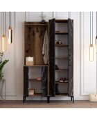 Support d'entrée Berlin BA noyer/noir - 120x200x35 cm