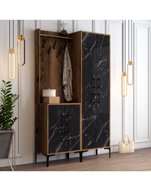 Support d'entrée Berlin BA noyer/noir - 120x200x35 cm