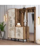 Supporto da ingresso Berlin ABC in noce/bianco - 180x200x35 cm