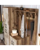Supporto da ingresso Berlin ABC in noce/bianco - 180x200x35 cm
