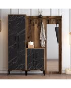 Support d'entrée Berlin ABC noyer/noir - 180x200x35 cm