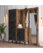 Support d'entrée Berlin ABC noyer/noir - 180x200x35 cm