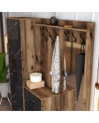 Support d'entrée Berlin ABC noyer/noir - 180x200x35 cm