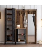 Support d'entrée Berlin ABC noyer/noir - 180x200x35 cm