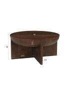 Sit - Tavolino da caffè Rondura marrone - 90x90x42cm