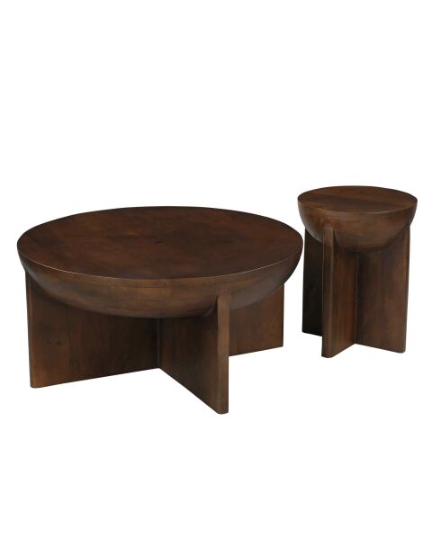 Sit - Tavolino da caffè Rondura marrone - 90x90x42cm