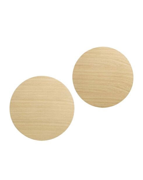 Fever - Set van 2 salontafels van natuurlijk eikenhout - 48x48x38 cm/38x32 cm