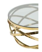 Fever - mesita dorada/transparente - D.80 cm