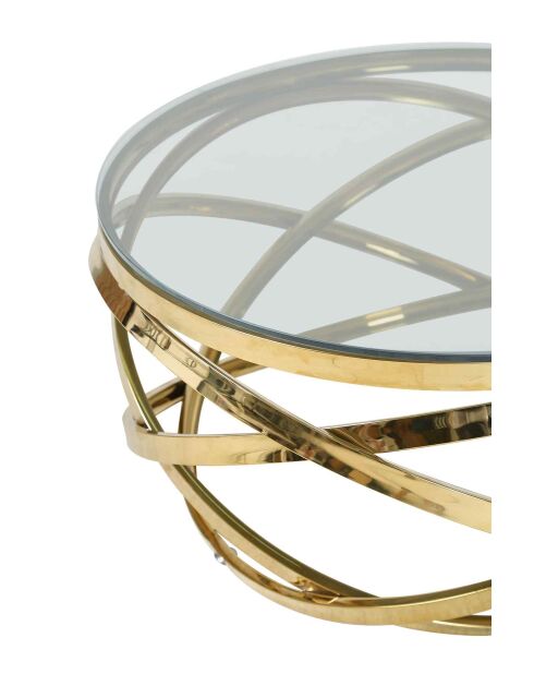 Fever - mesita dorada/transparente - D.80 cm