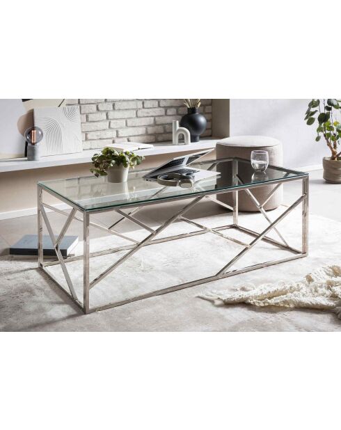 Fever - mesita plateada - 120x60x45 cm