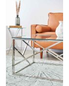 Fever - mesita plateada - 120x60x45 cm