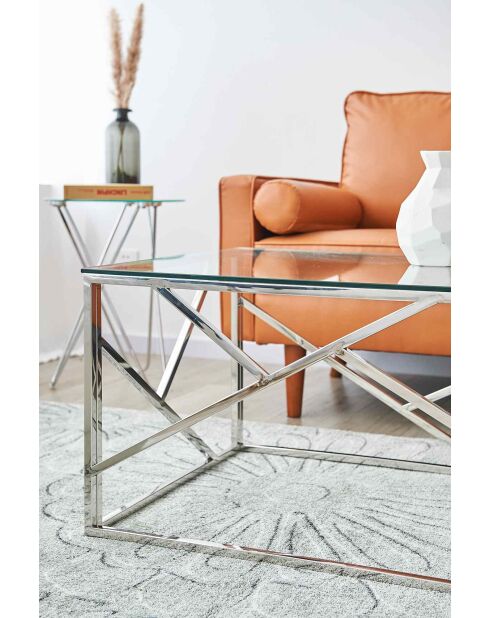 Fever - mesita plateada - 120x60x45 cm