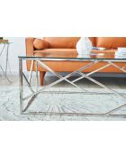 Fever - mesita plateada - 120x60x45 cm