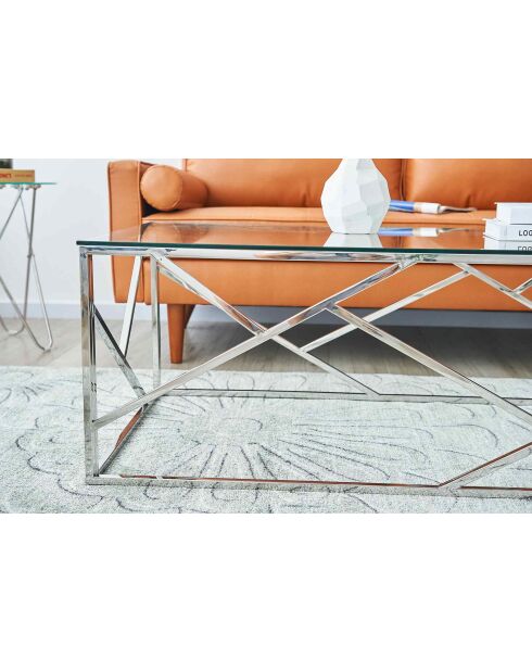 Fever - mesita plateada - 120x60x45 cm