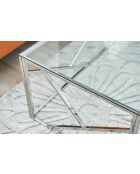 Fever - mesita plateada - 120x60x45 cm