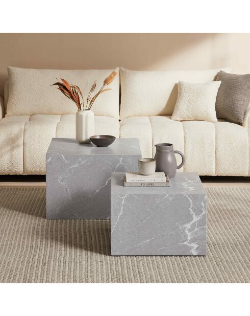 Fever - Set de 2 mesas de café grises