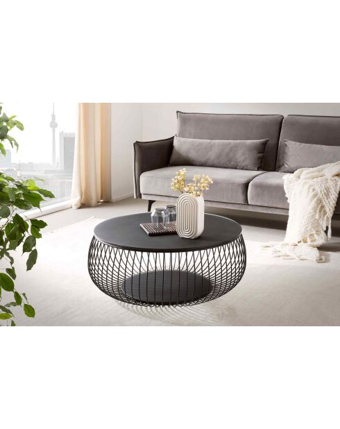 Fever - Mesita negra - D.86 cm