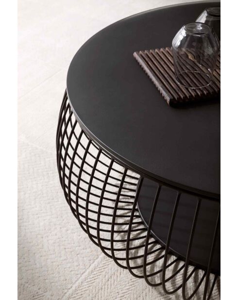 Fever - Mesita negra - D.86 cm