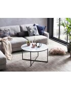 Mesita Fever blanca/negra - D.80 cm