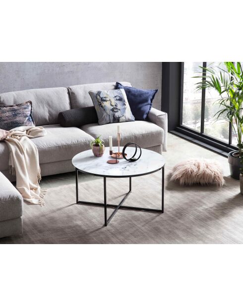 Fever - wit/zwarte salontafel - D.80 cm