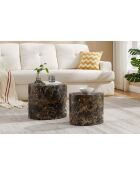 Fever - Set de 2 mesas de café marrones