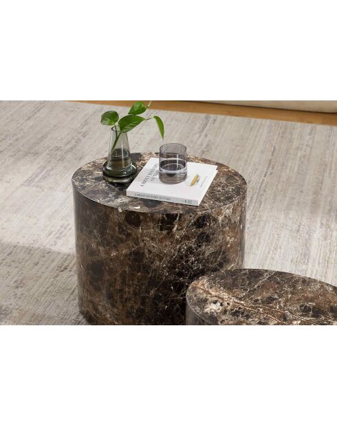 Fever - Set de 2 mesas de café marrones