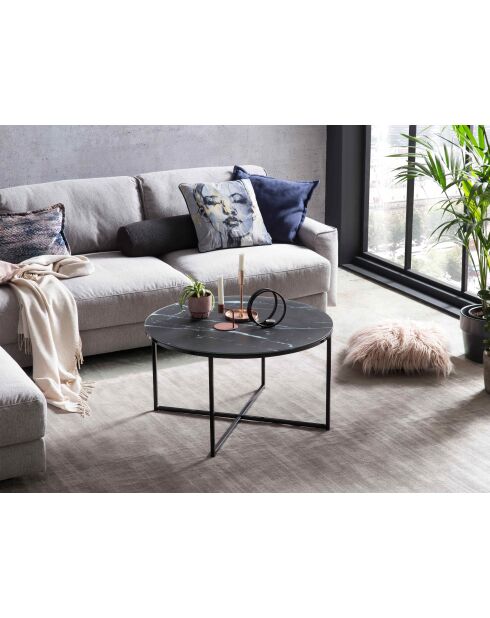 Fever - Mesita negra - D.80 cm