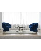 Fever - Mesita plateada - D.80 cm