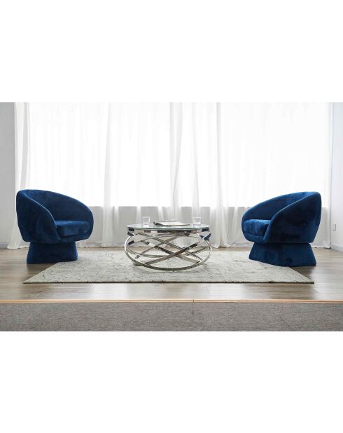 Fever - Mesita plateada - D.80 cm