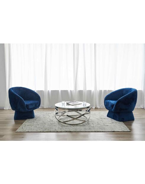 Fever - Mesita plateada - D.80 cm