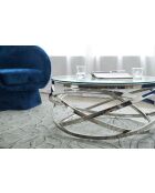 Fever - Mesita plateada - D.80 cm