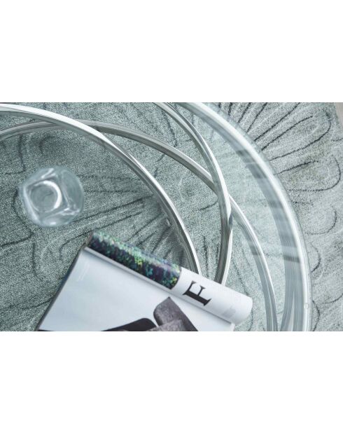 Fever - Mesita plateada - D.80 cm