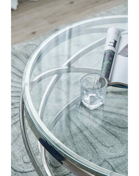 Fever - Mesita plateada - D.80 cm