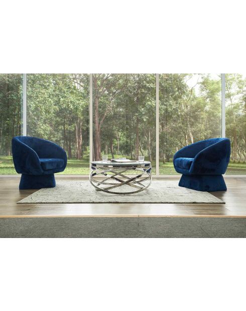 Fever - Mesita plateada - D.80 cm