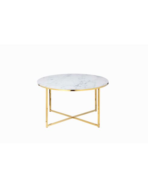 Mesita Fever blanca/dorada - D.80 cm