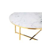 Mesita Fever blanca/dorada - D.80 cm